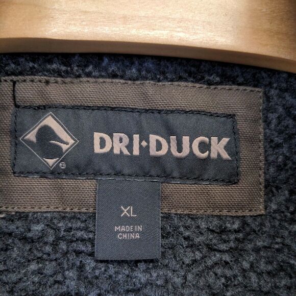 Dri-Duck Men's Field Jacket XL Long Sleeve Brown Sherpa Lined Full Zip Cotton - Picture 9 of 13